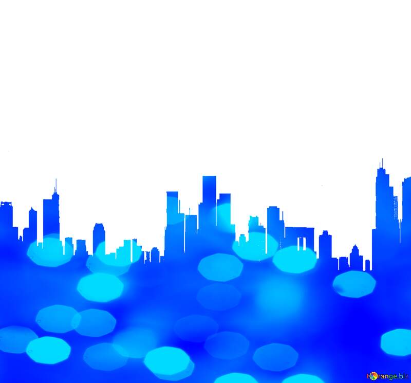 Blue  city silhouette №56398