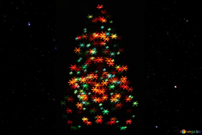 Dark night sky Christmas tree №44700