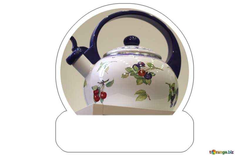 Elegant Floral Teapot with Blue Accents Perfect for Home Decor №52802