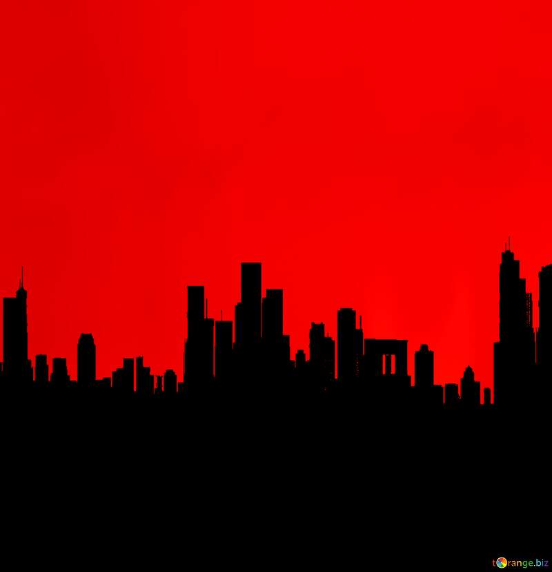 Red  city silhouette design №56398