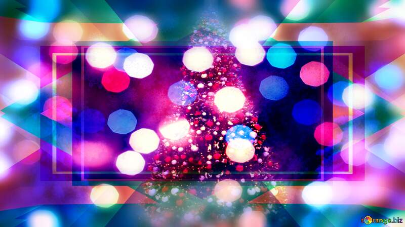 Vibrant Christmas Tree with Colorful Bokeh Lights №40739