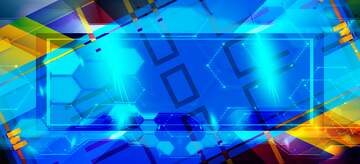 FX №267733 Dynamic Abstract Blue and Multicolored Geometric Composition