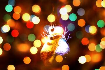 FX №267362 Enchanting Snowman Amidst Glimmering Holiday Lights