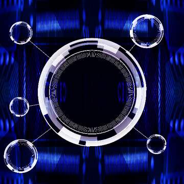 FX №267785 Futuristic Abstract Digital Art with Blue Circles and Geometric Shapes