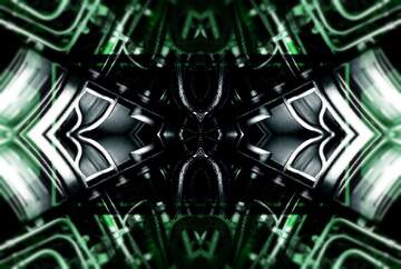 FX №267711 Futuristic Abstract Metal Symmetry with Green Neon Hues