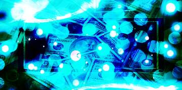 FX №267974 Vibrant Blue Money Art: A Modern Take on Currency and Wealth