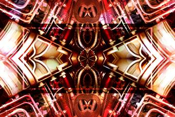 FX №267716 Vibrant Symmetrical Abstract Art with Metallic Textures and Rich Colors