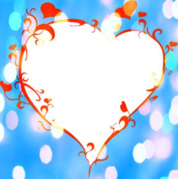 FX №267771 Whimsical Heart Design with Bright Blue Bokeh Background