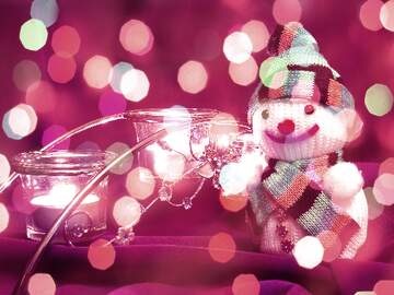 FX №267402 Winter Frost Whispers: A Winter Wishes Snowman Background
