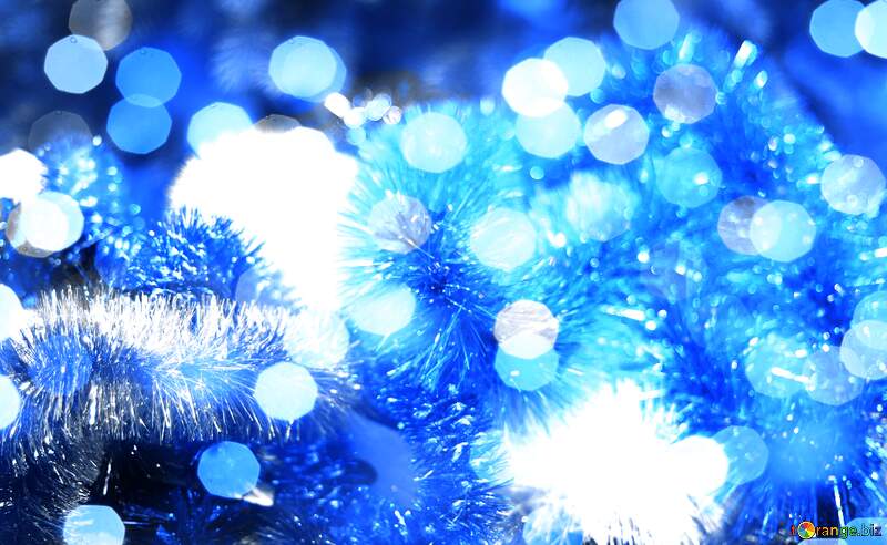 Blue Frosty Lights Serenade: Christmas Garland Background №47928