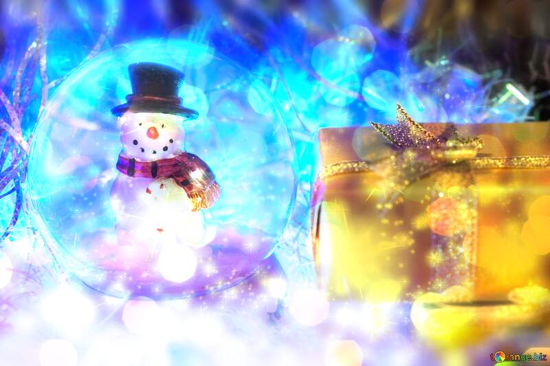Frosty Congratulation Wonderscape: Snowman Winter Background №6545
