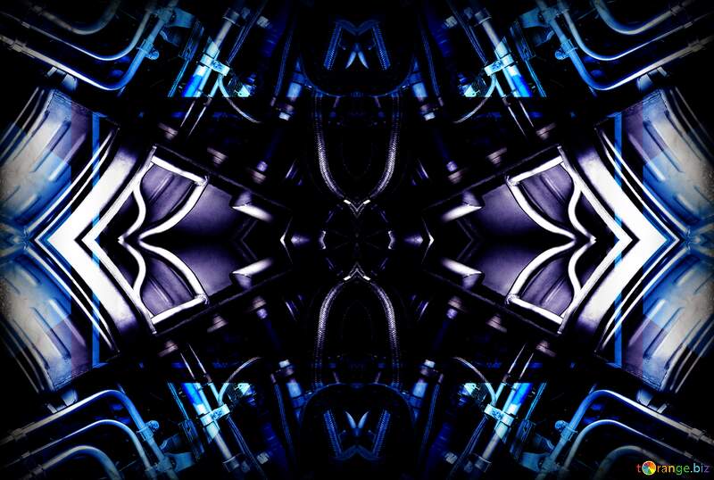 Futuristic Abstract Symmetry: A Kaleidoscope of Light and Metal №26250