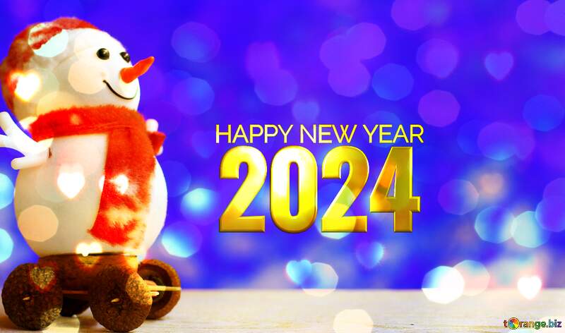 Hammpy New Year 2024  Snowman background №48079