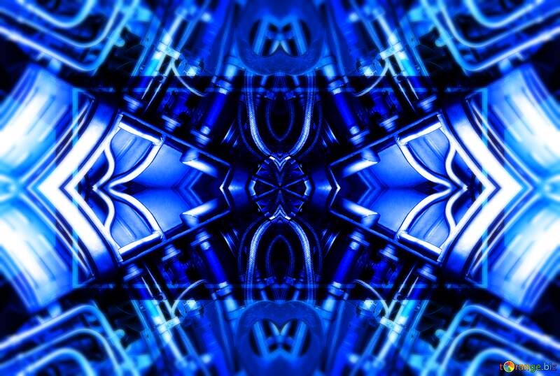 Stunning Blue Abstract Symmetry: A Captivating Digital Art Piece №26250