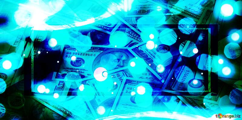 Vibrant Blue Money Art: A Modern Take on Currency and Wealth №54919