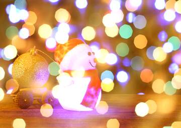 FX №268895 Charming Christmas Snowman Amidst Glittering Holiday Lights