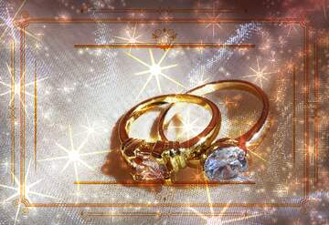 FX №268177 Exquisite Gold Rings with Sparkling Gems - Perfect for Luxury Jewelry Enthusiasts