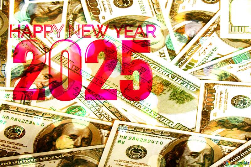 Festive New Year`s Celebration 2025 with Cash Background №1506