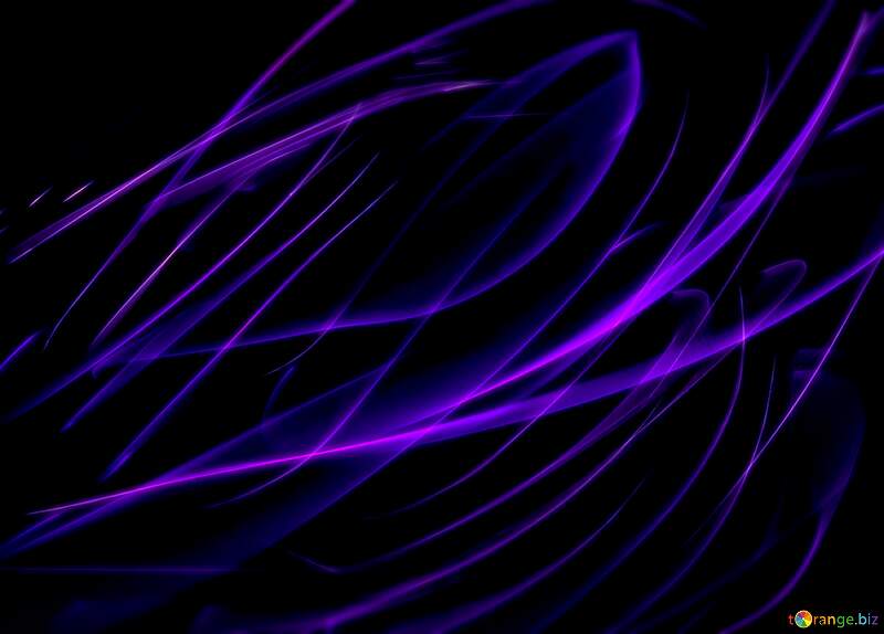 Vibrant Purple Swirls on Black Background - Abstract Digital Art №40620