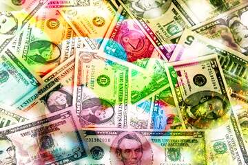 FX №269064 Colorful Array of US Dollar Bills: A Vibrant Financial Tapestry