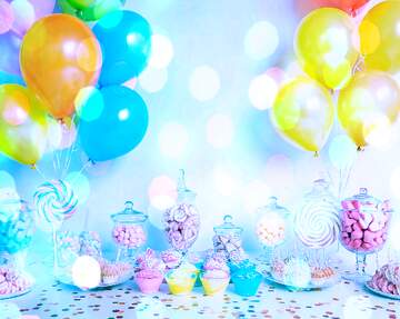 FX №269130 Colorful Candy Wonderland with Balloons and Sweet Treats for Celebrations