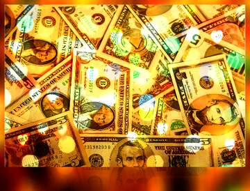 FX №269069 Colorful Display of US Dollar Bills with Bokeh Effect