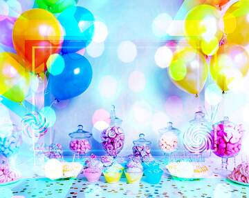 FX №269128 Colorful Party Treats and Balloons: A Sweet Celebration of Joy