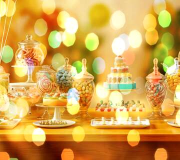 FX №269124 Delightful Dessert Table with Colorful Candy and Sweets - A Magical Celebration