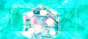 FX №269171 Vibrant Cash Overlay: A Stunning Visual of Money in Bright Turquoise