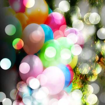 FX №269178 Vibrant Celebration: Colorful Balloons with Dreamy Bokeh Background