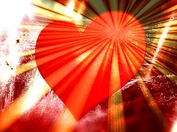 FX №269046 Vibrant Heart with Radiant Sunburst Background