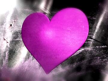 FX №269057 Vibrant Purple Heart on Abstract Metallic Background - Love Symbol