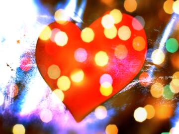 FX №269038 Vibrant Red Heart Among Bokeh Lights - Romantic and Artistic