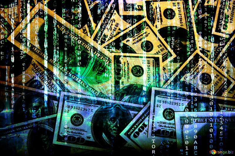 Abstract Money Background with Digital Binary Effect - Artistic Cash Imagery №1505