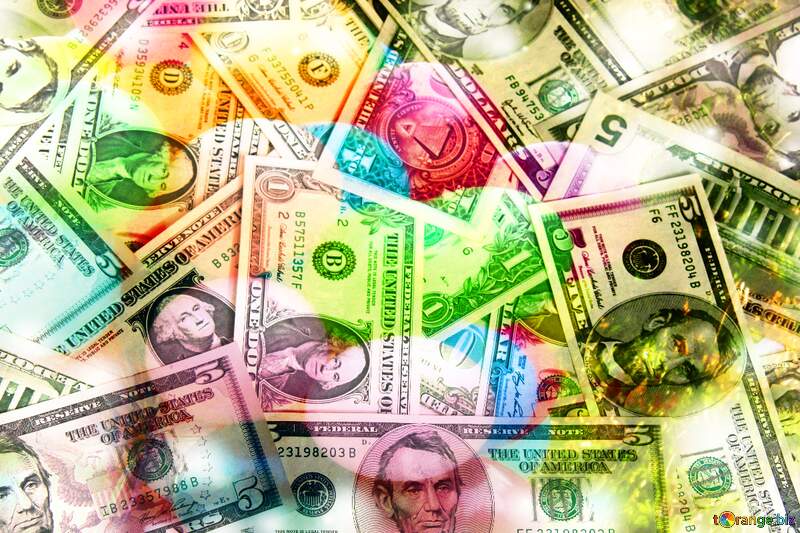 Colorful Array of US Dollar Bills: A Vibrant Financial Tapestry №1502