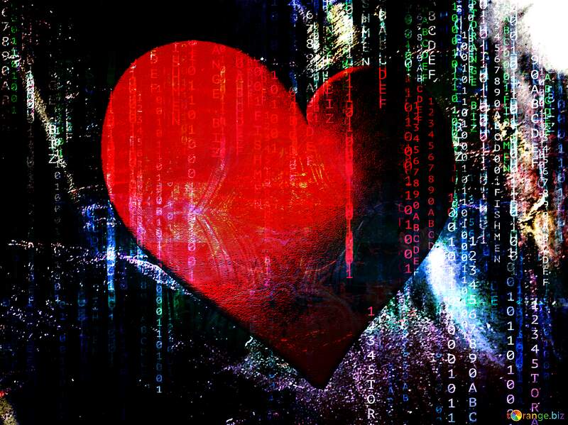 Digital Heart: A Fusion of Emotion and Technology in a Binary Universe №56238