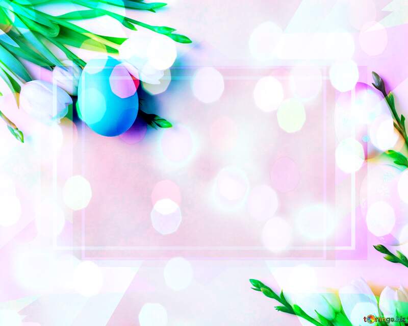 Pastel Easter Elegance: Vibrant Egg and Lush Greenery for Spring Celebrations №56859