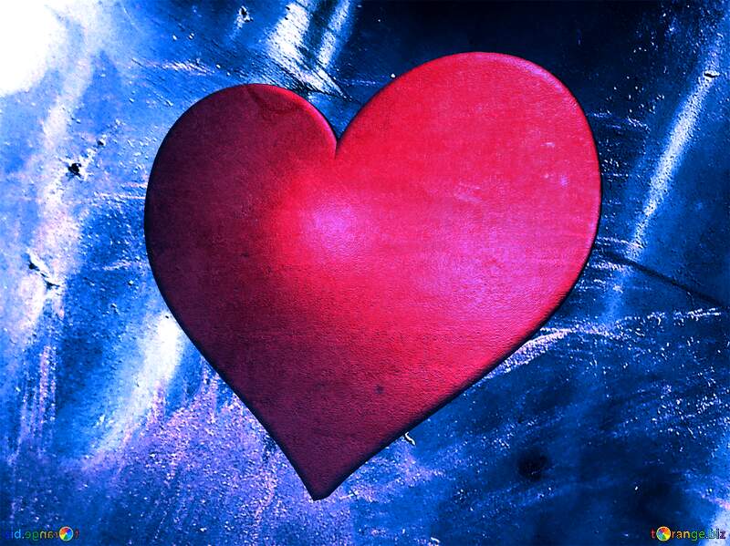 Vibrant Heart Against Ethereal Blue Background №56238