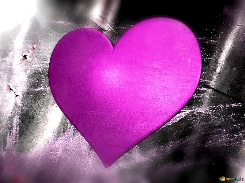 Vibrant Purple Heart on Abstract Metallic Background - Love Symbol №56238