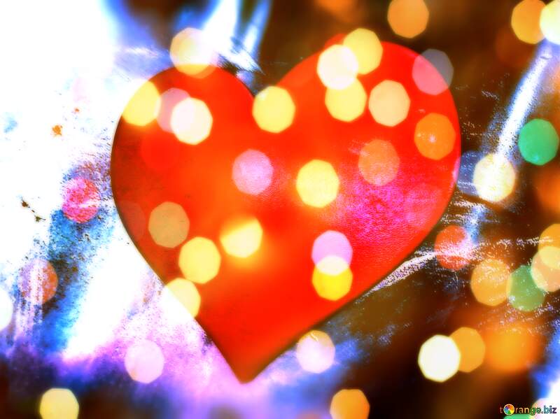 Vibrant Red Heart Among Bokeh Lights - Romantic and Artistic №56238