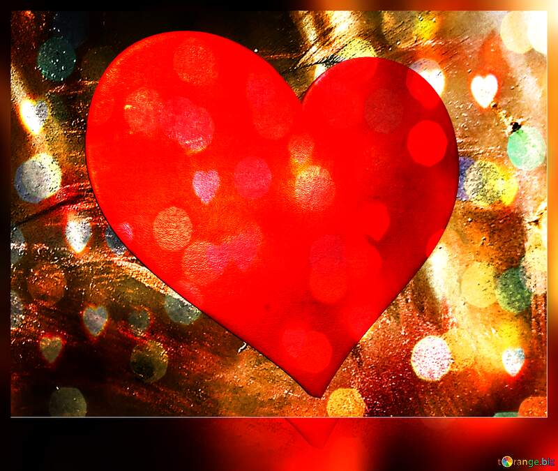 Vibrant Red Heart with Colorful Bokeh Background - A Romantic Canvas №56238