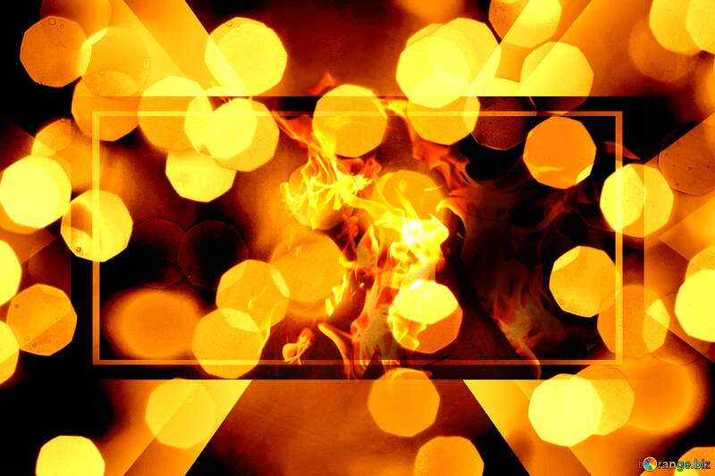 Vibrant Golden Bokeh Lights with Ethereal Flames - Abstract Art Design №24618