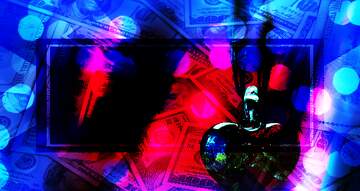 FX №276932 Vibrant Abstract Art with Money Motif and Dynamic Colors