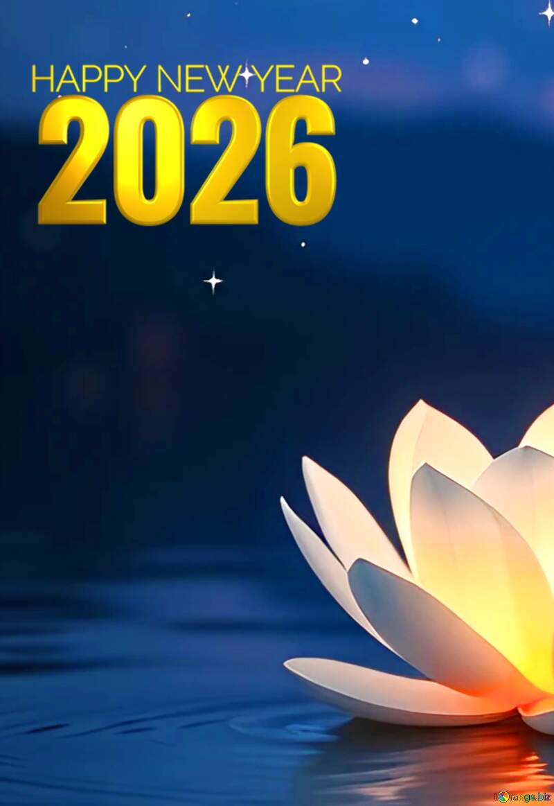 Stunning Happy New Year 2026 Celebration with Lotus Flower №57119