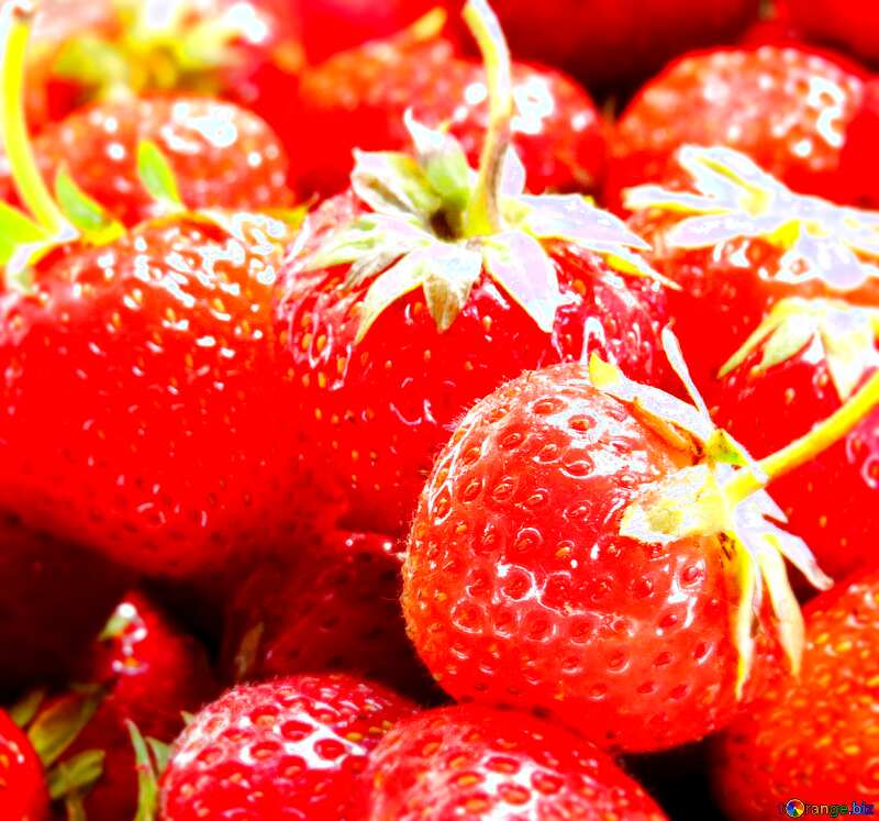 Strawberry blur frame background №22377