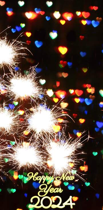FX №29811 happy New year 2024 fireworks background