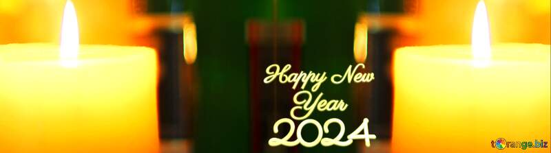 2022 happy New Year banner background with candle №24673