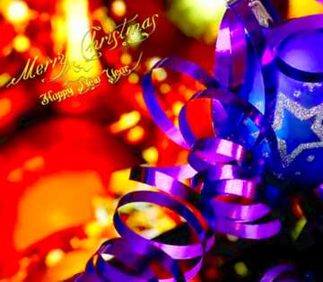 FX №3646 With place for text. Christmas balls and ribbon with reflection.