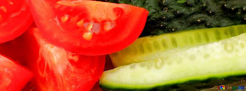 Cover. Lazy salad of cucumbers and tomatoes. №36289