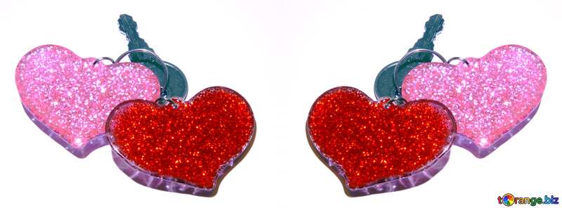 hearts with key  template №3419